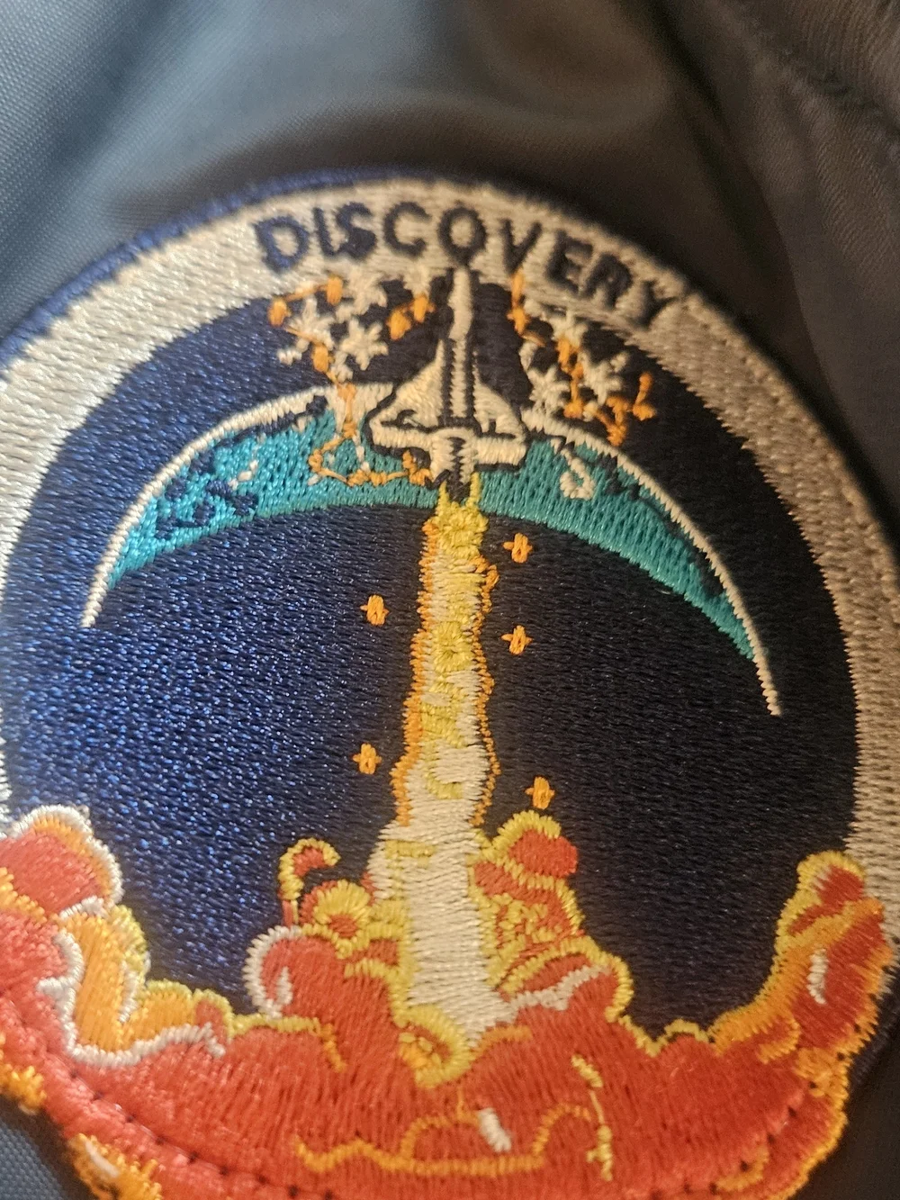 Kids  ✨️Nasa✨️ Up And Away Teal Bomber Jacket with Space Patch Details